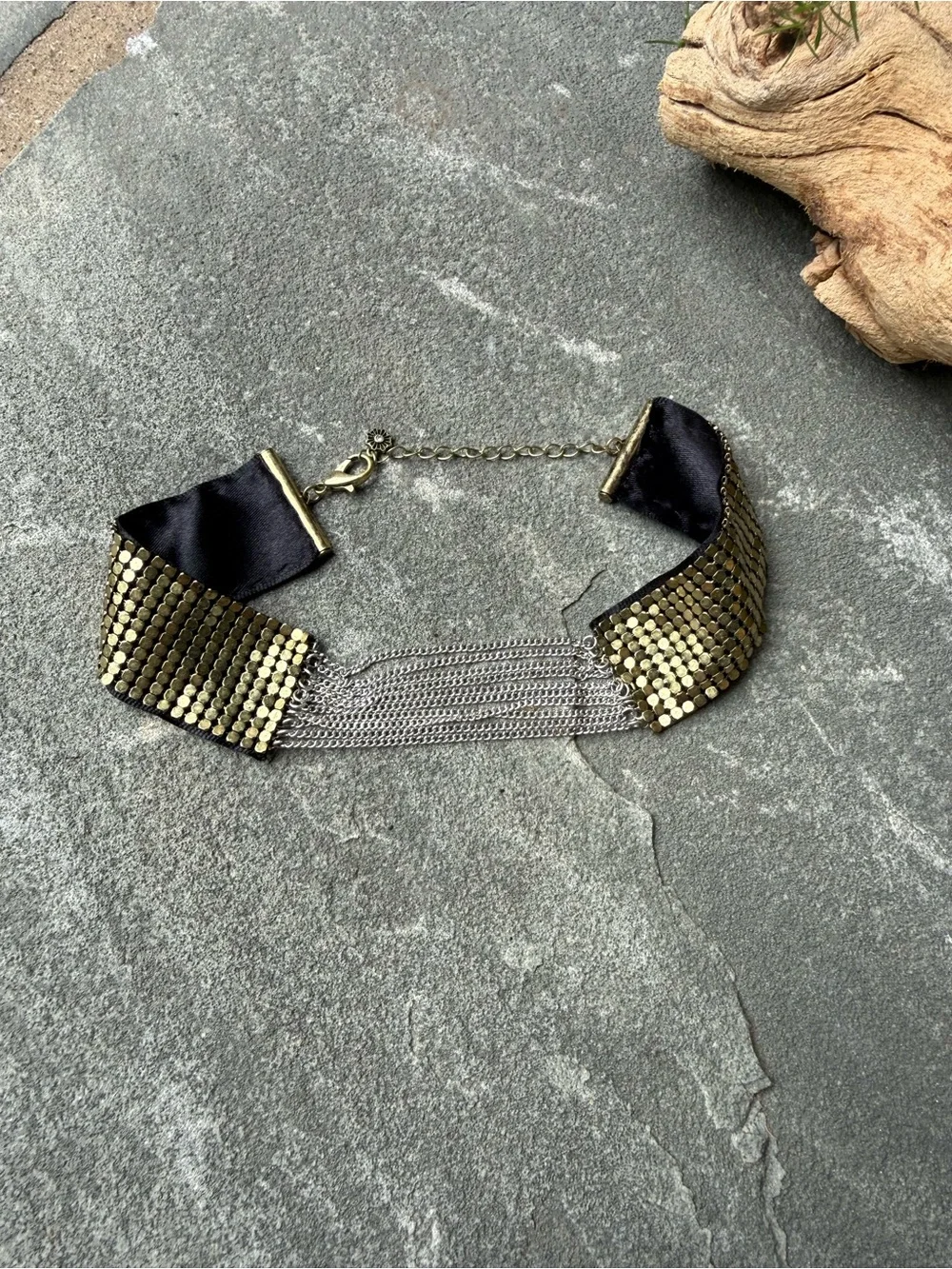 New🌟Free People-Metallic Silver Multi-Chain Choker Necklace